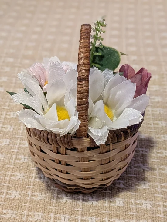Handmade Little Artificial Flower Basket - Picture 3 of 5